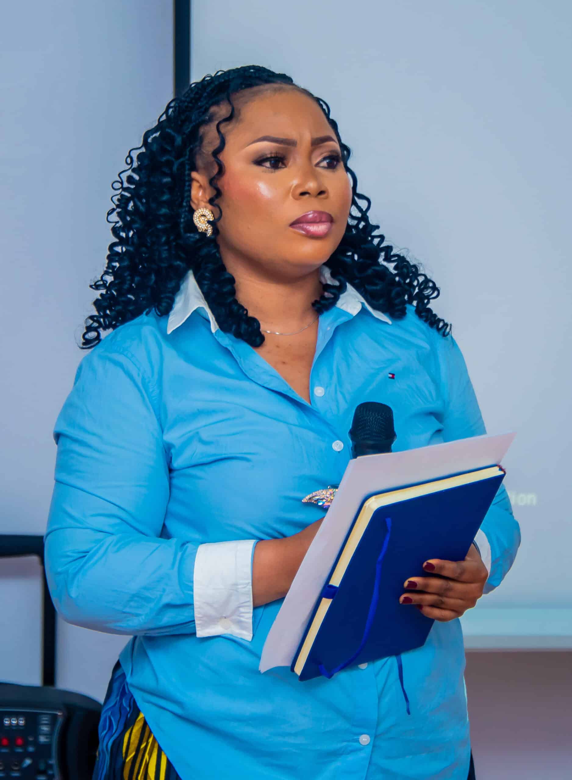 Temilola Ajayi engaging with an audience